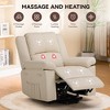 Comhoma Power Lift Recliner Chairs for Elderly Big and Tall Heated Massage Sofa PU Leather with Position 2 Side Pockets&Cup Holders - 3 of 4
