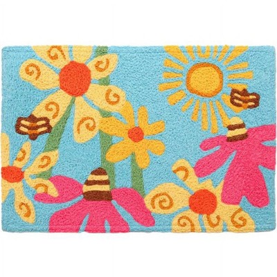 Jellybean Count Your Blossoms 20"x30" Washable Accent Doormat – Vibrant Floral Design for Indoor/Outdoor Spaces