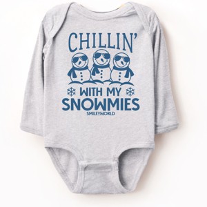SmileyWorld Chillin' With My Snowmies - Baby Long Sleeve Bodysuit - 1 of 3
