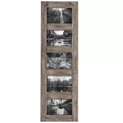 4 x 6 inch Decorative Distressed Wood Picture Frame with Nail Accents - Holds 5 4x6 Photos - Foreside Home & Garden