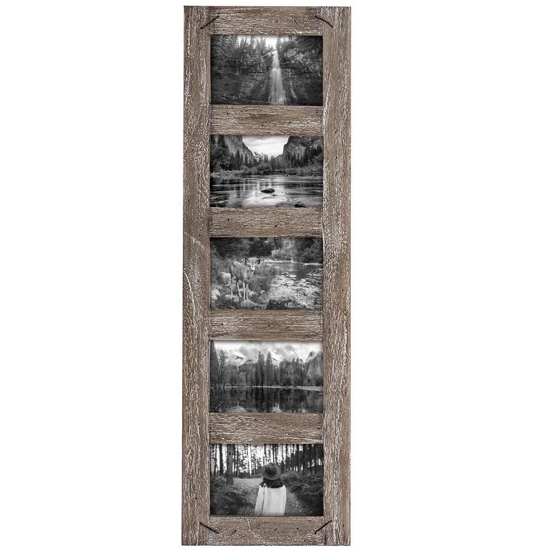 4 x 6 inch Decorative Distressed Wood Picture Frame with Nail Accents - Holds 5 4x6 Photos - Foreside Home & Garden, 1 of 9