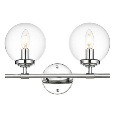 Elegant Lighting Ingrid 2 light Chrome and Clear Bath Sconce