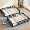 NicBex Modern Metal Frame Twin/Full XL over Queen Floor Bunk Bed with Ladder & Guardrails,Simple Bed Frame for Bedroom,Kids Room - 3 of 4