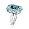 Ross-Simons 4.50 ct. t.w. London and Swiss Blue Topaz Ring With .21 ct. t.w. Lab-Grown Diamonds in Sterling Silver Size 7 - 3 of 4