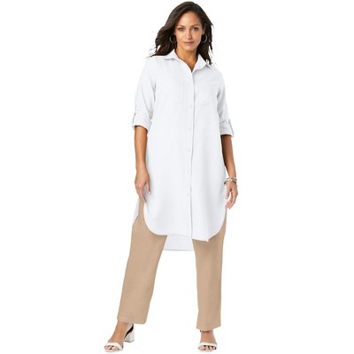 Jessica London Women's Plus Size Linen Mega Tunic