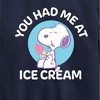 Boys' - Peanuts - You Had Me At Ice Cream Graphic Long Sleeve Fleece Sweatshirt - 2 of 4