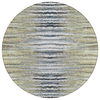 Beige Tan And Taupe Striped Washable Indoor Outdoor Area Rug
