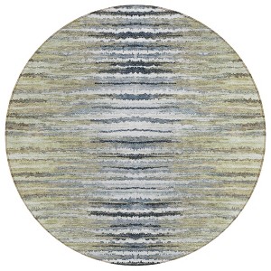 Beige Tan And Taupe Striped Washable Indoor Outdoor Area Rug - 1 of 4