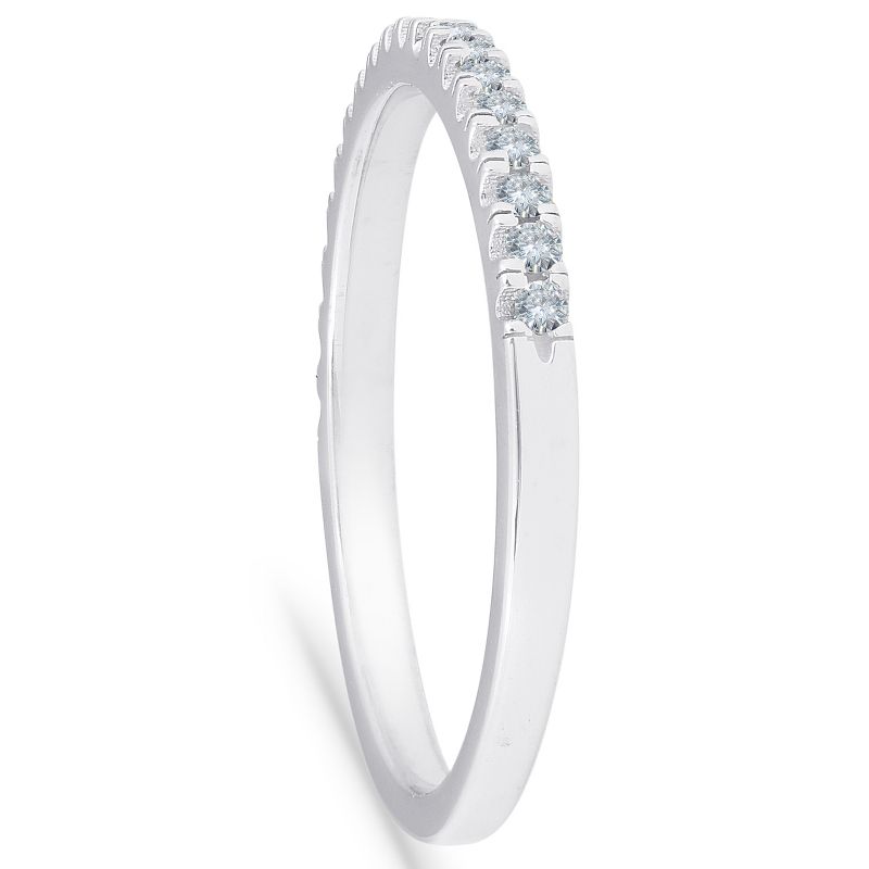 Pompeii3 1/4 cttw Diamond Stackable Womens Wedding Ring 10k White Gold, 3 of 6