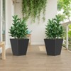 Spassway Indoor Outdoor Geometric Metal Planter Pot Planter Box Patio Garden Bed Black - 2 of 4