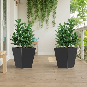 Wooakway Outdoor/Indoor/Decor/Garden Large Tall Metal Planter Pots Planter Boxes Cachepots Nursery Pots - 1 of 4