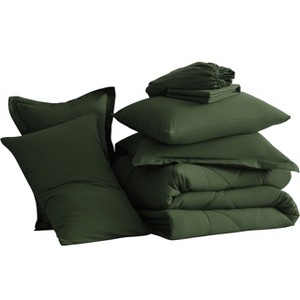 5/7 Pieces Microfiber Comforter Set, Breathable Down Alternative Bedding Set, All Season Bed in a Bag - NTBAY - 1 of 4