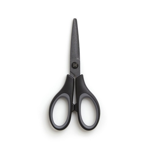 Tru Red Non-Stick Titanium-Coated Scissors, 5 Long, 2.36 Cut Length, Gun-Metal Gray Blades, Black/Gray Straight Handle