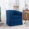 27.36" Modern Swivel Chairs with Elastic Sponge Backrest Seat Cushion Solid Wood Frame Upholstery Sofa Chairs for Bedroom Living Room - 2 of 4