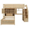 Whisen Twin over Twin Loft Bed with Built-in Desk and Staircase, With Storage Compartments and Shelves - 4 of 4