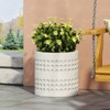 VisioGear 14.75" Tall Round Garedn Planter, Outdoor Garden Raised Planter Box for Flowers, White, 14.75"*14.75"*14.75" - 2 of 4