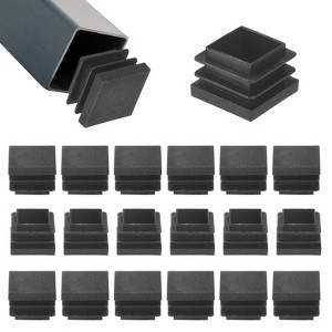 Unique Bargains Square Chair Leg Bar Stool Plastic Hole Plug Tubing End Caps Black - 1 of 4