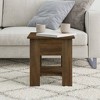 vidaXL Engineered Wood Coffee Table with Storage Shelf - Compact Living Room Table - Brown Oak Finish - Modern Design - 15.7"x15.7"x16.5" - 2 of 4