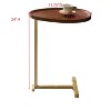 Kings Brand Furniture – Modern C Shaped Side Table, Small Marble Look End Table, Sofa Side Table, Couch Laptop Stand, Accent Table for Living Room - 3 of 4