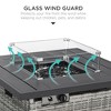 Best Choice Products 32in Fire Pit Table 50,000 BTU Outdoor Wicker Patio w/ Wind Guard, Glass Beads, Cover - 3 of 4