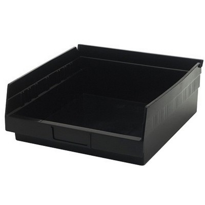 Quantum Storage Systems Economy Shelf Bin, Nesting, Conductive, 11-5/8"W X 11-1/8"D X 4"H, (7) Divider Slots, Rear Hanglock,
