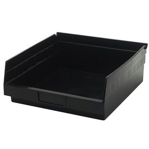 Quantum Storage Systems Economy Shelf Bin, Nesting, Conductive, 11-5/8"W X 11-1/8"D X 4"H, (7) Divider Slots, Rear Hanglock, - 1 of 1