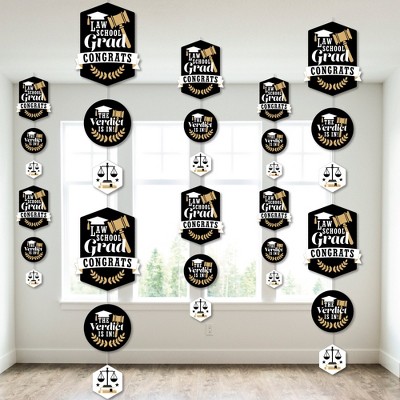 Big Dot of Happiness Law School Grad - Future Lawyer Graduation Party DIY Dangler Backdrop - Hanging Vertical Decorations - 30 Pieces