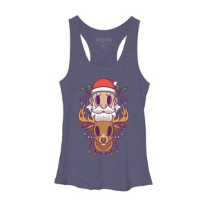 Women's Design By Humans Santa and The Reindeer By PentoolKnight Racerback Tank Top - 1 of 3