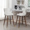 Roundhill Furniture Nevis Mid-century Modern Faux Leather Tufted Nailhead Trim Barstool, White, Set of 2 - 2 of 4