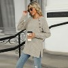 Coolmee Womens Sweaters Fall Winter Crewneck Long Sleeve Shirts Fall Outfits Fashion Clothing Side Slit Shirt with Button - 3 of 4