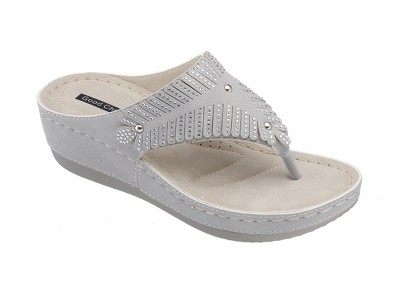 GC Shoes Virginia Embellished Comfort Slide Wedge Sandals