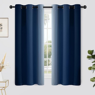 Yakamok Greyish White and Blue Ombre Curtains(42x63 Inch, 2 Panels)