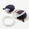 Unique Bargains Women's Wrist Ornament Imitation Pearls Beaded Elastic Bracelet White 2 Pcs - 4 of 4