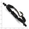 Chisel Stainless Steel Brushed Gun Metal IP-plated Fishing Hook Black Nylon Adjustable Bracelet - 2 of 4