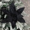 Northlight 25" Black Glittered Poinsettia Christmas Floral Stem Spray - 2 of 4