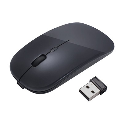 Insten Rechargeable USB 2.4G Wireless Slim Mouse Compatible with Laptop, PC, Computer, MacBook Pro/Air & Gaming, Black