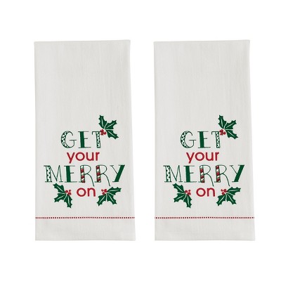 Park Designs Get Your Merry On Print Dishtowel Set of 2