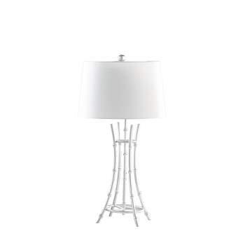 29.25" Kiara Modern Bamboo Metal Table Lamp Satin Silver - Ore International