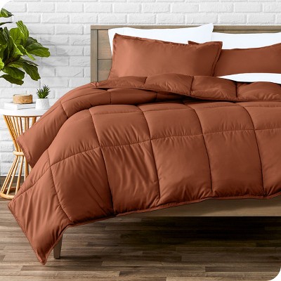 Image of Bare Home 2-Piece Goose Down Alternative Comforter Set in Terracotta, Twin/Twin XL