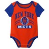 MLB New York Mets Infant Boys' 3pk White Bodysuit - 3 of 4