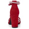 Allegra K Women's Rhinestones Crisscross Strap Strappy Chunky Heel Sandals - 4 of 4