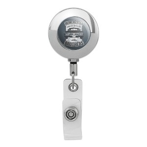 Supernatural Winchester Brothers Impala Metal Chrome Badge ID Card Holder Clip - 1 of 3