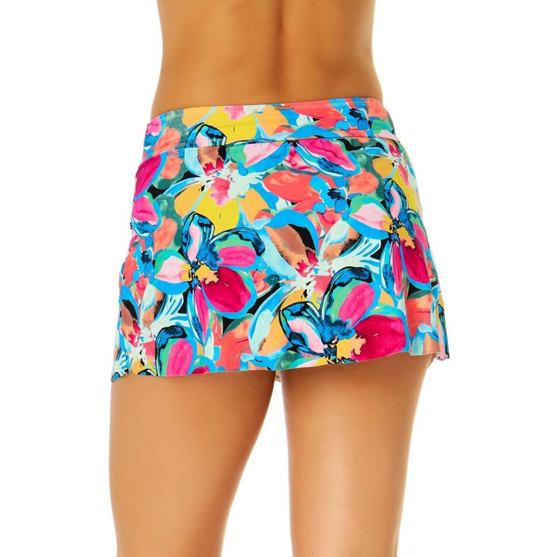 Anne Cole Women's Amalfi Floral Drape Front Mid Rise Swim Skirt Bottom, 2 of 5