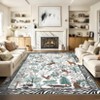 10'x13' Washable Jungle Animal Rugs for Living Room Bedroom, Non Slip Stain Resistant Throw Carpet for Nursery Playroom Dining Room Office, Beige - 4 of 4