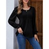 Coolmee Women's Long Sleeve Shirts Pleated Crewneck Business Casual Blouses - 4 of 4