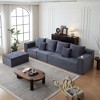 137" Corduroy Modular Sectional Cloud Sofa with Deep Seat, Cup Holders, and No Assembly Required - 4 of 4