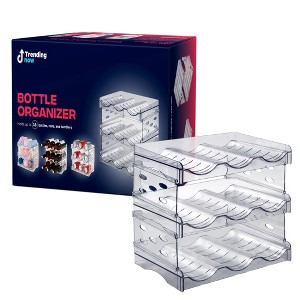 Trending Now 6-Tier Stackable Bottle Organizer Rack, Clear Plastic Holder for 18 Bottles and Cans - 1 of 4