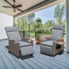 Fontoi Accent Chairs, Recliner Chair with Ratten Frame and Removable Cushion, Lounge Chair with Flip Table for Garden, Gray, 28.78"*41.89"*32.8" - 4 of 4