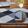 WhizMax Machine Washable Plaid Checkered Design Non-Slip Runner Rug Modern Abstract Geometric Print Carpet Traditional Area Rug,4x6,Navy and White - 4 of 4