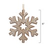 Kurt Adler Small Wooden Christmas Snowflake Hanging Ornament, 6" - 3 of 3